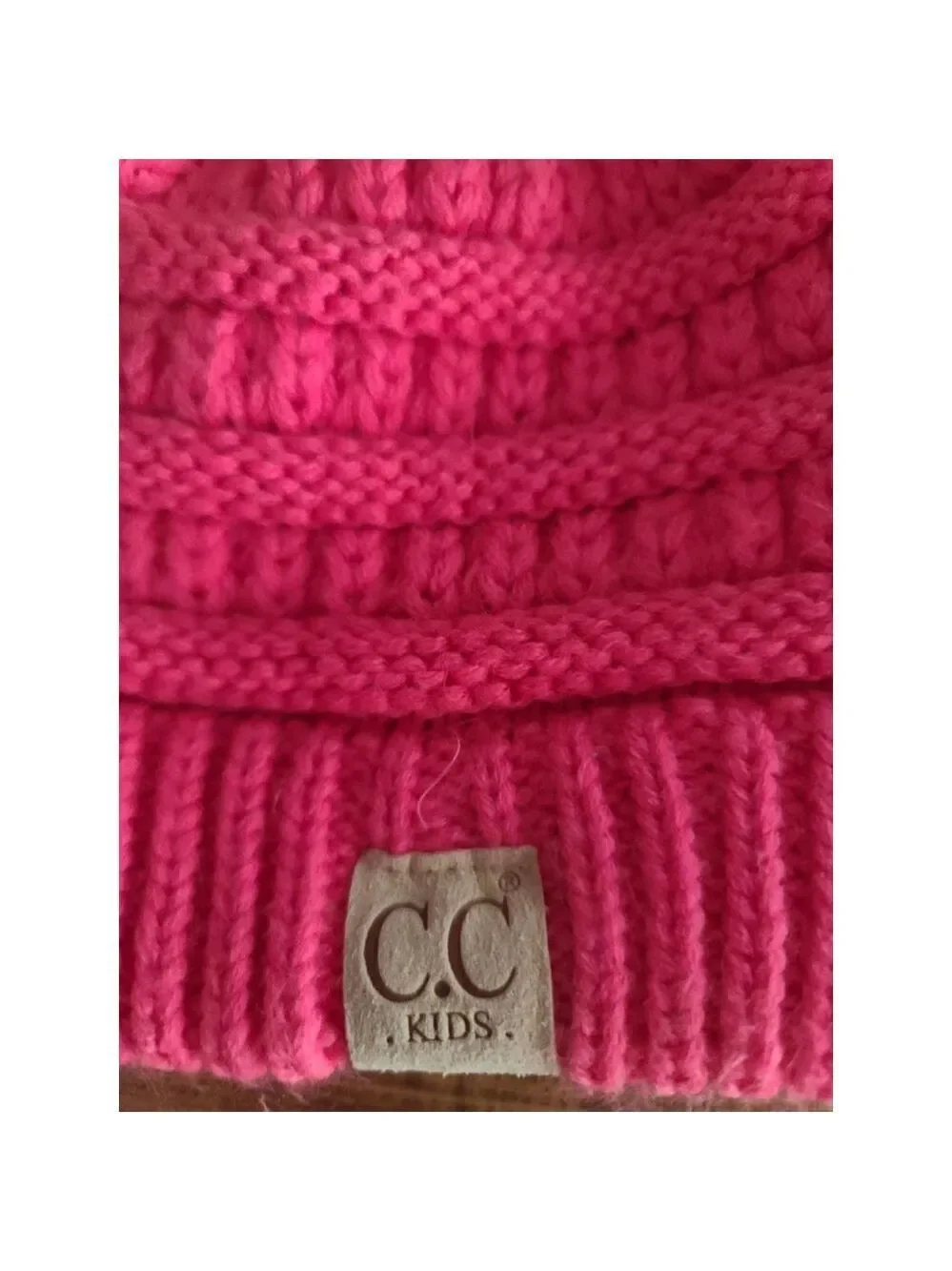 C.C Kids Hot Pink Ribbed Knit Beanie